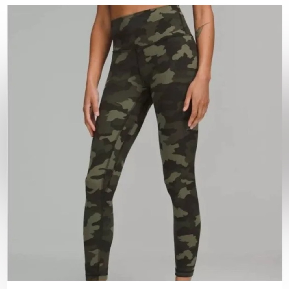 LuluLemon Align HR Pant with Pockets Heritage 365 Camo Medium Olive Multi Size 4